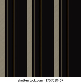 Patrón sin soldadura con franjas paralelas verticales de color gris oscuro, beige y dorado.Fondo abstracto vectorial