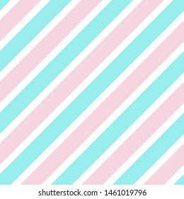 Stripe seamless pattern in geometric style. Pastel line shapes in pink and blue color on white background. Festive illustration.