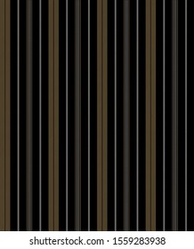 Stripe seamless pattern with Gold, Black and Dark grey colors vertical parallel stripes.Vector abstract background.