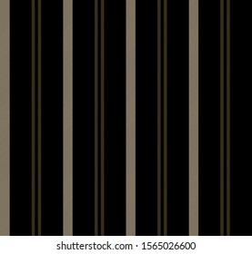 Stripe seamless pattern with Gold, Black and Beige colors vertical parallel stripes.Vector abstract background.