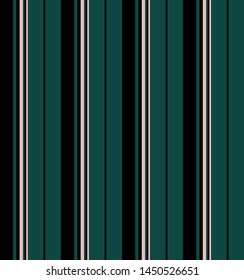 Stripe seamless pattern with Green, Black and Pink colors vertical parallel stripes.Vector stripe abstract background.