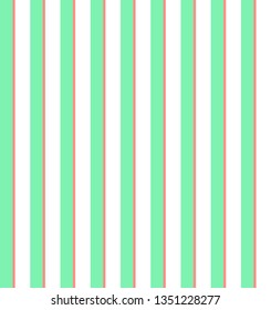 Stripe seamless pattern with Green, peach and white colors vertical parallel stripes.Vector illustration.Summer concept.