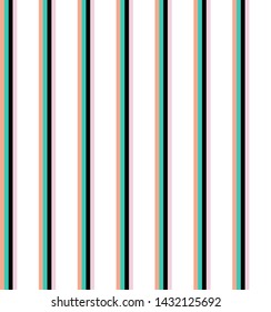 Stripe seamless pattern with Green, Pink, Orange and white colors vertical parallel stripes.Vector abstract background.