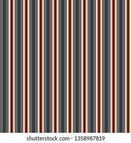 Stripe seamless pattern with Grey, orange, black and white vertical parallel stripes.Vector abstract background.