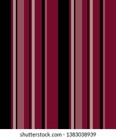 Stripe seamless pattern with Maroon, black and beige colors vertical parallel stripes.Vector abstract background.