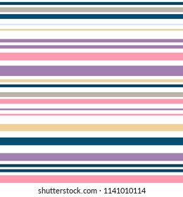 Stripe seamless pattern nautical colors collection lines design for fabric, textile, fashion design, pillow case, gift wrapping paper; wallpaper etc. Vertical stripe abstract background vector.