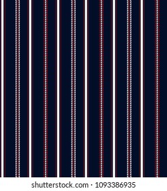Stripe seamless pattern. with navy blue and red vertical parallel stripes. abstract background.