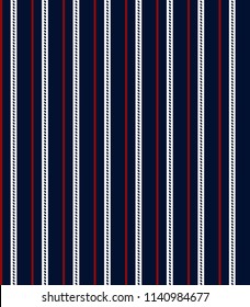 Stripe seamless pattern with navy blue and red vertical parallel stripe.vector stripe pattern abstract background.