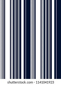 Stripe seamless pattern with navy blue and white vertical parallel stripe.vector stripe pattern abstract background.