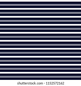 Stripe seamless pattern with navy blue and white horizontal parallel stripes.Vector abstract pattern stripe background.