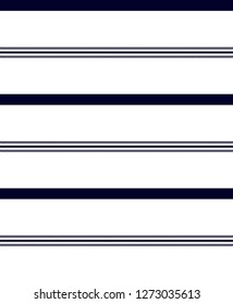 Stripe seamless pattern with navy blue and white colors horizontal parallel stripes.Vector background.