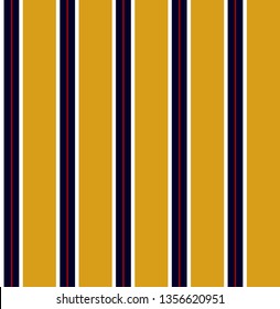 Stripe seamless pattern with Navy blue, Yellow, Red and white colors vertical parallel stripes.Vector abstract 