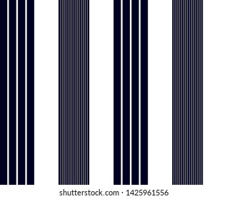 Stripe seamless pattern with Navy blue and white colors vertical parallel stripes.Vector abstract background.