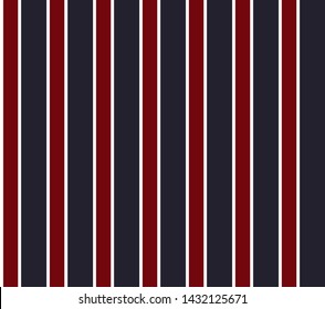 Stripe seamless pattern with Navy blue, Red and white colors vertical parallel stripes.Vector abstract background.