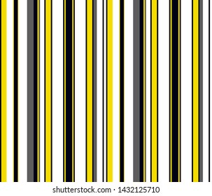 Stripe seamless pattern with Navy blue, Yellow, Grey and white colors vertical parallel stripes.Vector abstract background.