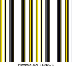Stripe seamless pattern with Navy blue, Yellow, Grey and white colors vertical parallel stripes.Vector abstract background.
