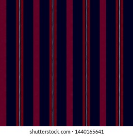 Stripe seamless pattern with Navy blue, white and red colors vertical parallel stripes.Vector abstract background.