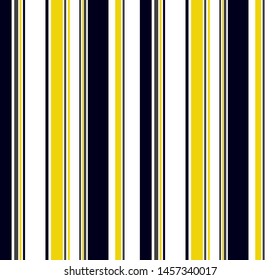 Stripe seamless pattern with Navy blue, Yellow, Grey and white colors vertical parallel stripes.Vector abstract background.
