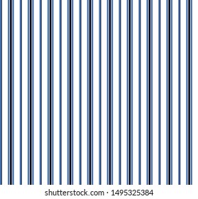 Stripe seamless pattern with Navy Blue and white colors vertical parallel stripes.Vector abstract background.