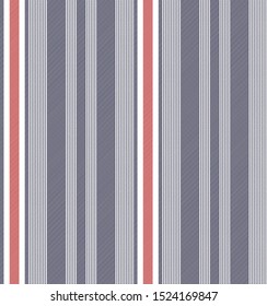 Stripe seamless pattern with Navy blue, Red and White colors vertical parallel stripes.Vector abstract background.