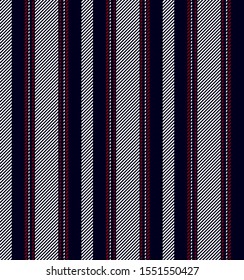Stripe seamless pattern with Navy blue, Red and White colors vertical parallel stripes.Vector stripe pattern abstract background.