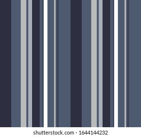Stripe seamless pattern with Navy Blue, Grey, Classic blue and White colors vertical parallel stripes.Vector abstract background.