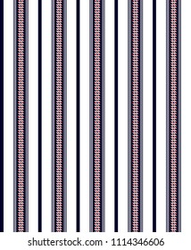 Stripe seamless pattern with navy blue,red and white vertical parallel stripe.abstract pattern stripes background.