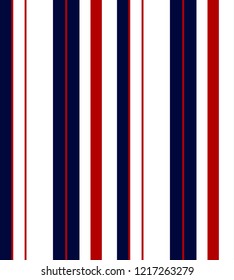 Stripe seamless pattern with navy blue,red and white vertical parallel stripe.Vector pattern stripe abstract background.