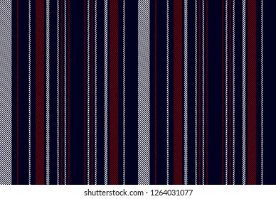 Stripe seamless pattern with navy blue,red and white vertical parallel stripes.Vector background.