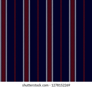 Stripe seamless pattern with navy blue,red and white colors vertical parallel stripe.Vector pattern stripe abstract background.