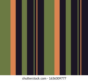 Stripe seamless pattern with Orange, Blue and Green colors vertical parallel stripes.Vector abstract background.
