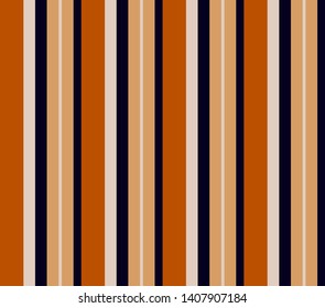 Stripe seamless pattern with Orange, Navy blue and beige colors vertical parallel stripes.Vector abstract background.