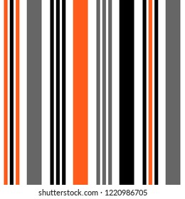 Stripe seamless pattern with orange,black and white vertical parallel stripes.Vector pattern stripe abstract background.
