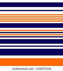 Stripe seamless pattern with orange,white and blue horizontal parallel colors.Vector stripes abstract background.