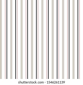Stripe seamless pattern with Pink, Gold, Black and white colors vertical parallel stripes.Vector abstract background.