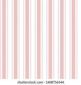 Stripe seamless pattern with Pink pastel and White colors vertical parallel stripes.Vector abstract background.