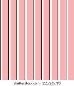 Stripe seamless pattern with pink,white and black vertical parallel stripe.Abstract background.