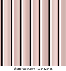 Stripe seamless pattern with pink,white and black vertical parallel stripe.Abstract background.
