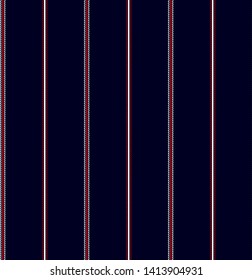 Stripe seamless pattern with Red, Navy blue and White colors vertical parallel stripes.Vector abstract background.