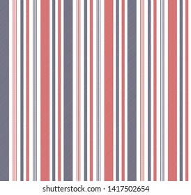 Stripe seamless pattern with Red, Navy blue and White colors vertical parallel stripes.Vector abstract background.