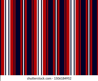 Stripe Seamless Pattern With Red, Navy Blue And White Colors Vertical Parallel Stripes.Vector Stripe Pattern Abstract Background.
