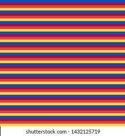 Stripe seamless pattern with Red, orange, blue and yellow colors horizontal parallel stripes.Vector abstract background.