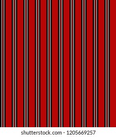 Stripe seamless pattern with Red,black and white colors vertical parallel stripe.Vector abstract background.