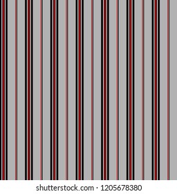 Stripe seamless pattern with Red,black,grey and white colors vertical parallel stripe.Vector abstract background.