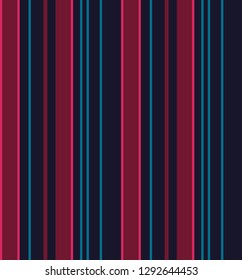 Stripe seamless pattern with red,pink and navy blue colors vertical parallel stripes.Vector abstract background.