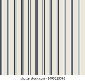 Stripe seamless pattern with Retro blue and Beige colors vertical parallel stripes.Vector abstract background.