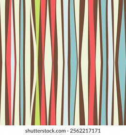 Stripe seamless pattern, vertical   colorful background print. Ornate vector stripe lines fabric. 