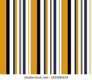 Stripe seamless pattern with White, Black and yellow colors vertical parallel stripes.Vector abstract background.