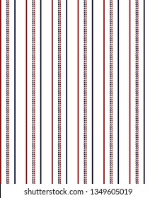 Stripe seamless pattern with White, Red and blue colors vertical parallel stripes.Vector illustration.