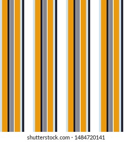 Stripe seamless pattern with Yellow, Blue and white colors vertical parallel stripes.Vector abstract background.
